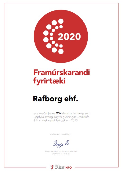 2015 - 2020 Framúrskarandi 2020 Framúrskarandi fyrirtæki