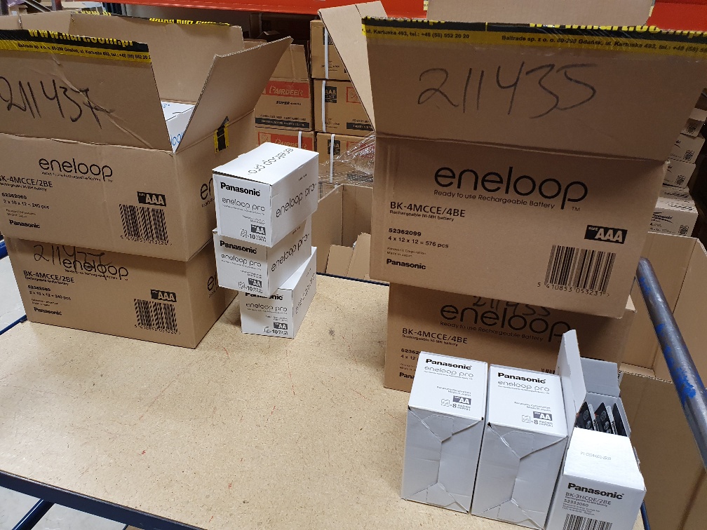 Sending af Eneloop shleðslurafhlöðum Eneloop sending
