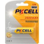 18650 PKCell hle&eth;slurafhla&eth;a &aacute;n/toppi 2600mAh 3.7V